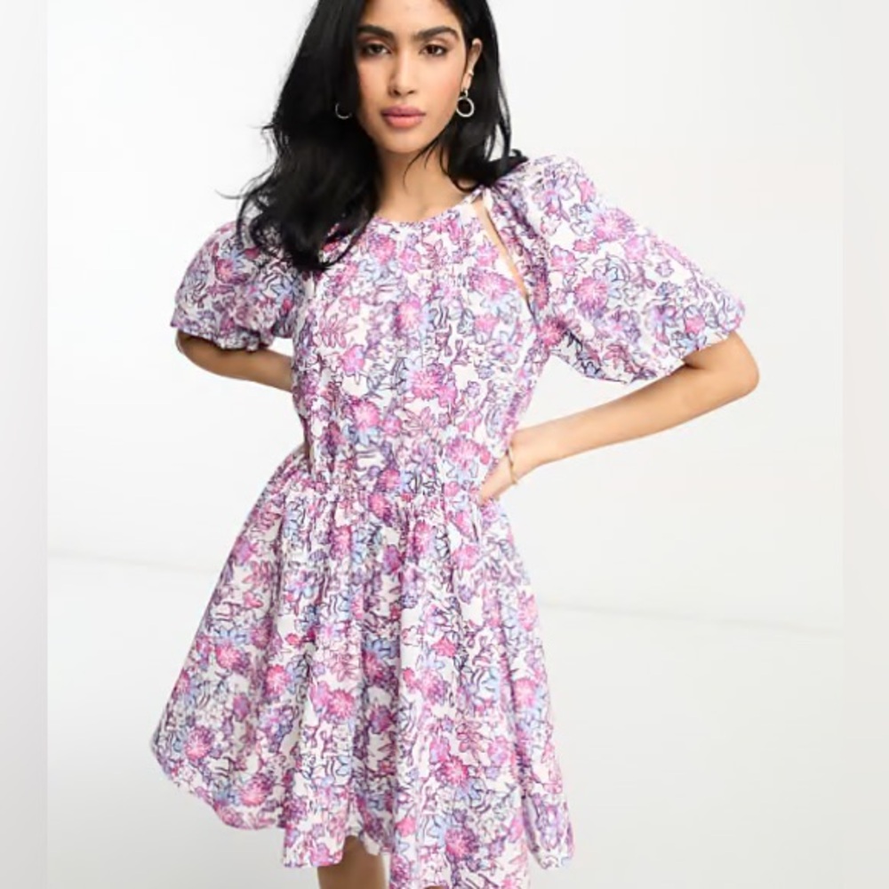 French connection puff sleeve dress